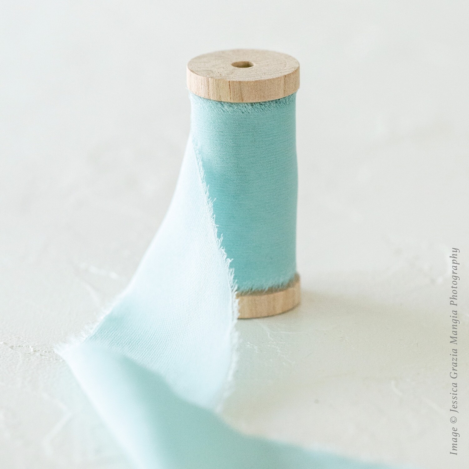 Azure | Sheer Silk Ribbon | 100% Silk Chiffon