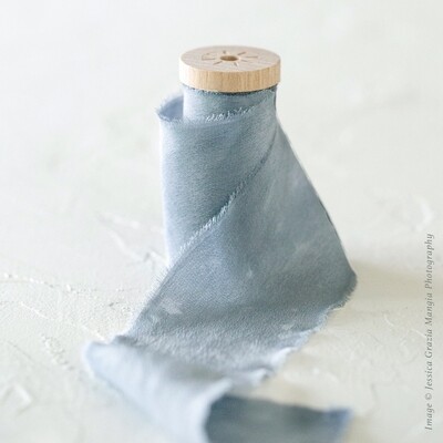 Indigo Smoke | Artist Series Luxe Silk Ribbon | 100% Silk