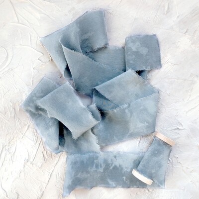 Indigo Smoke | Artist Series Luxe Silk Ribbon | 100% Silk