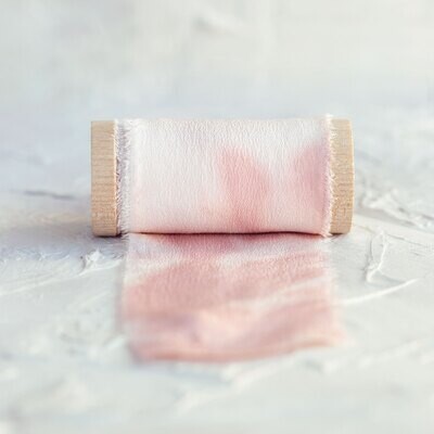 Strawberry Cream | Artist Series Luxe Silk Ribbon | 100% Silk