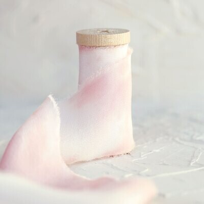 Strawberry Cream | Artist Series Luxe Silk Ribbon | 100% Silk