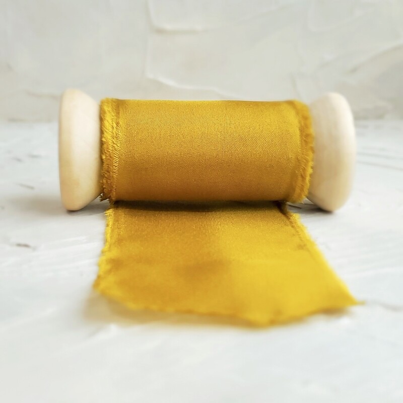 Ochre | Classic Silk Ribbon | 100% Silk