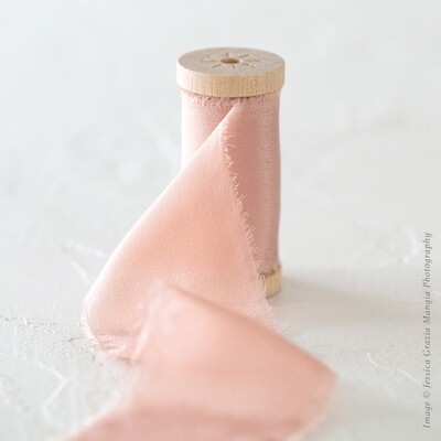 Flamingo Feather | Luxe Silk Ribbon | 100% Silk