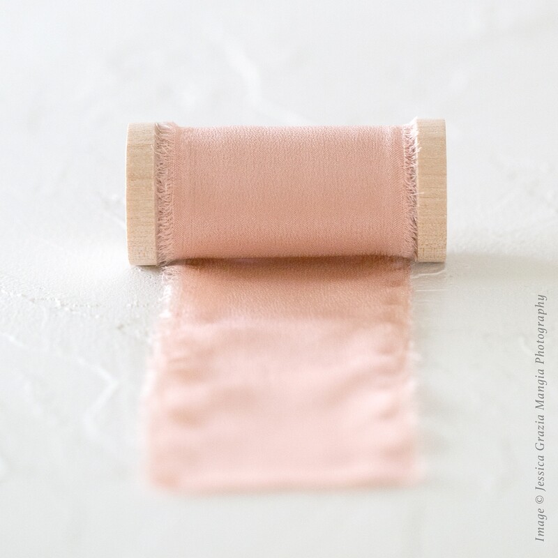 Flamingo Feather | Luxe Silk Ribbon | 100% Silk