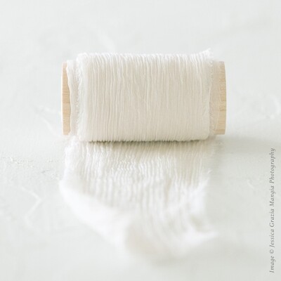 Linen | Crinkle Silk Ribbon | 100% Silk Chiffon