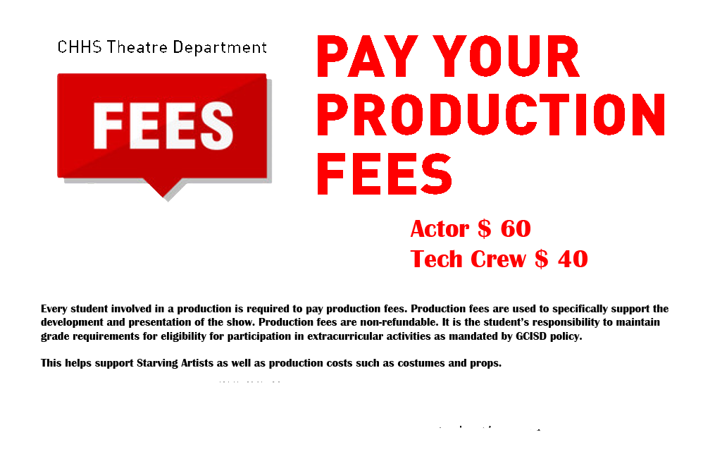 Production Fees - Fall 2021 & Spring 2022