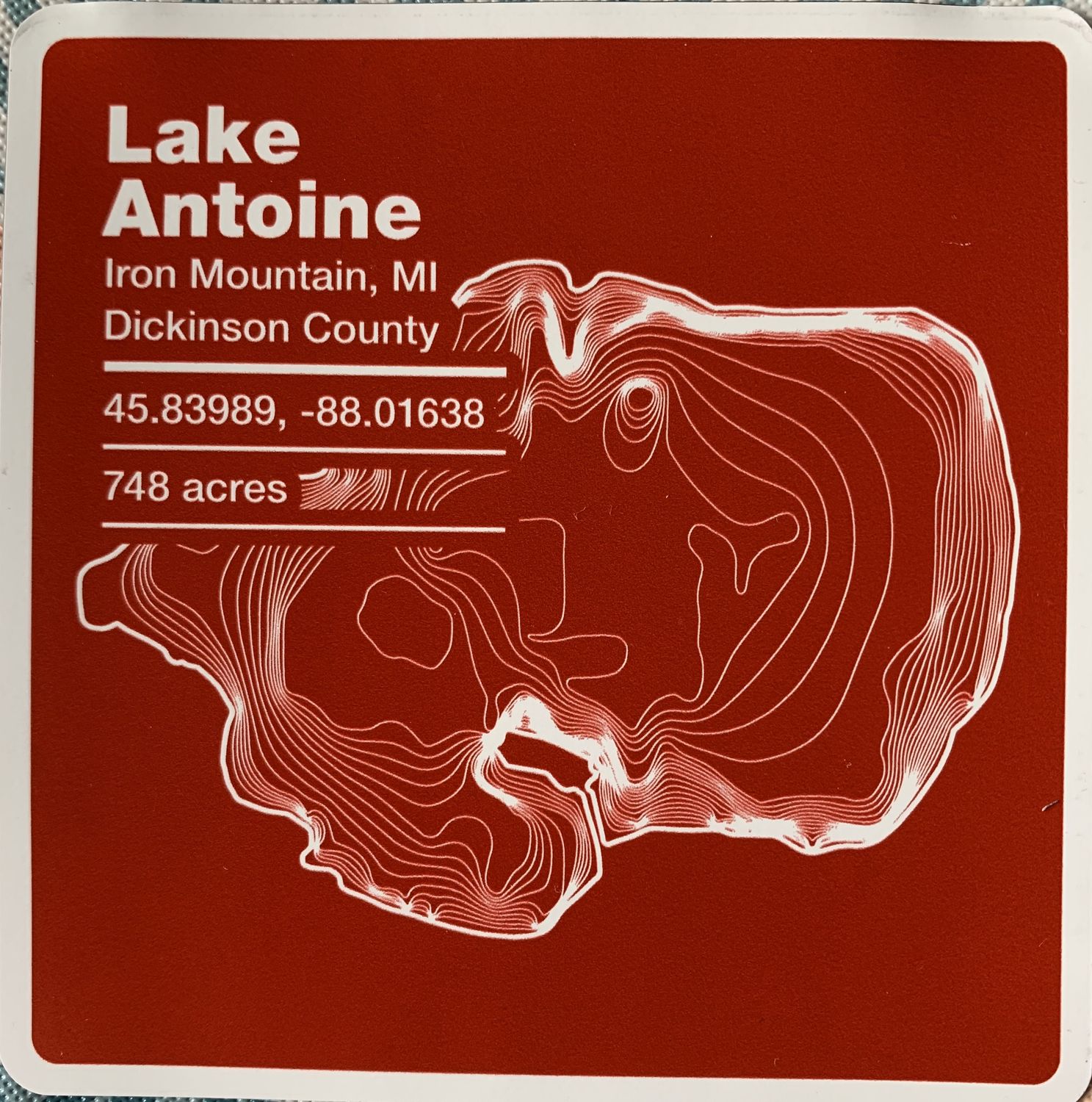 Lake Antoine Map Magnet