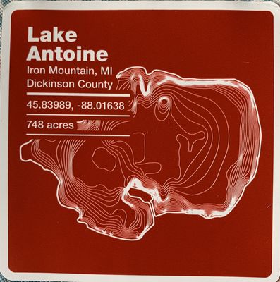 Lake Antoine Map Magnet