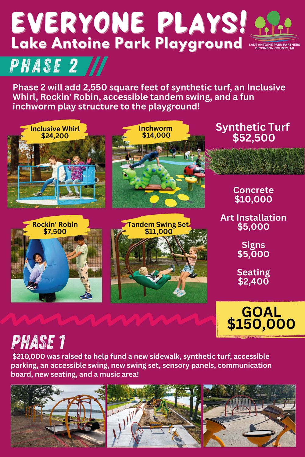 Donate to "Everyone Plays!" Lake Antoine Park Playground Project
