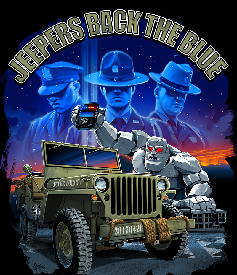 Jeepers Back the Blue Vinyl Banner