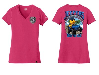Duck Ladies V-Neck T-Shirt | Pink