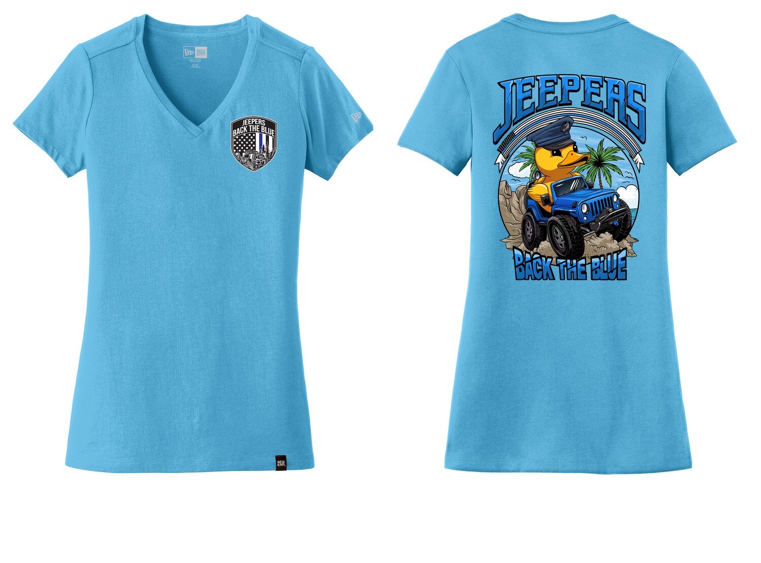 Duck Ladies V-Neck T-Shirt | Sky Blue