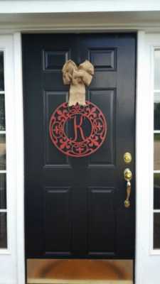 Home Decor &amp; Wall Art - Monogrammed Door Wreath