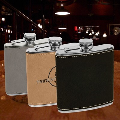 6oz Leatherette Flask