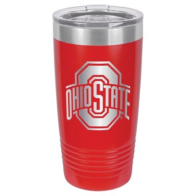Ohio State Athletic Logo - Red 20oz Beverage Tumbler with Lid