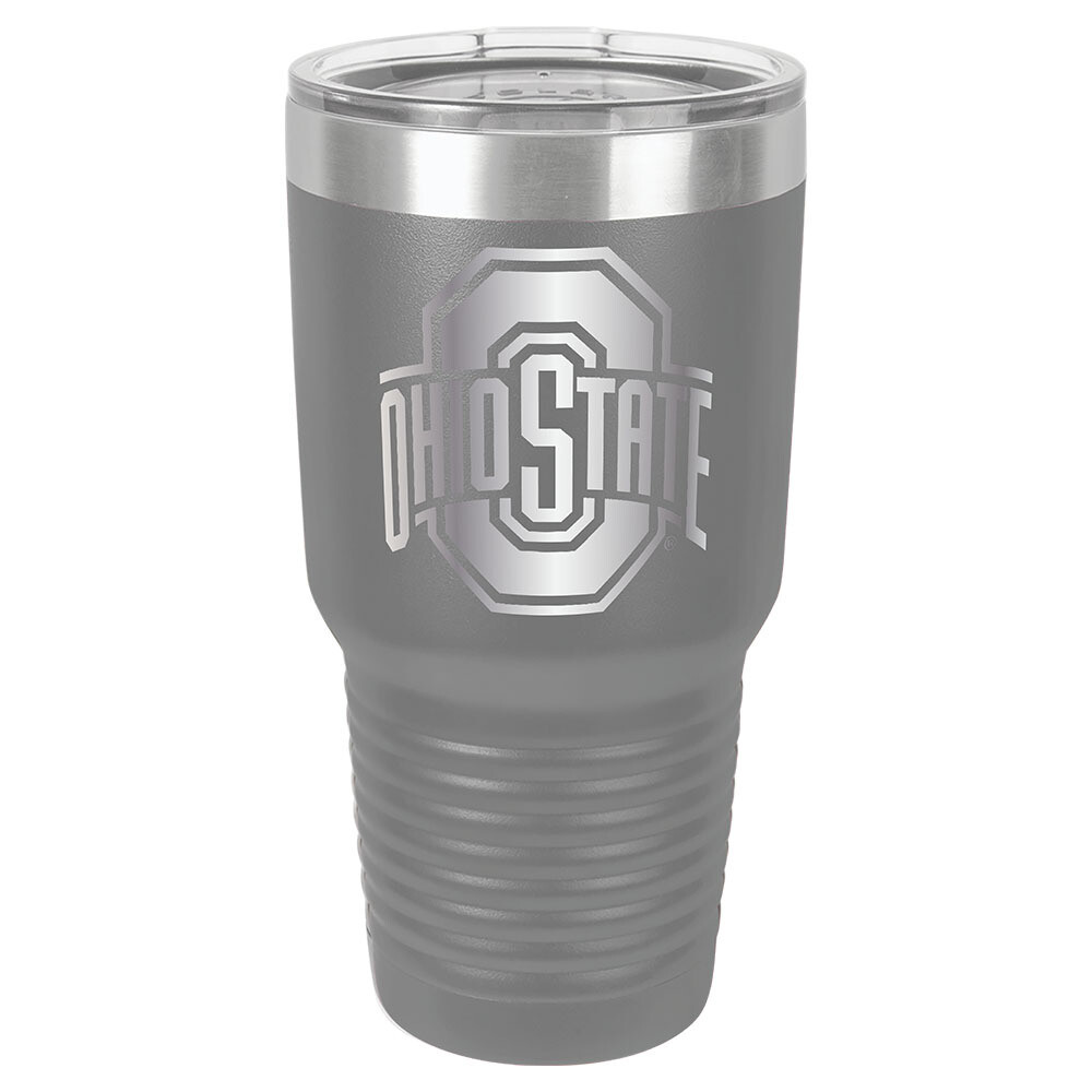 Ohio State Athletic Logo - Gray 30oz Beverage Tumbler with Lid