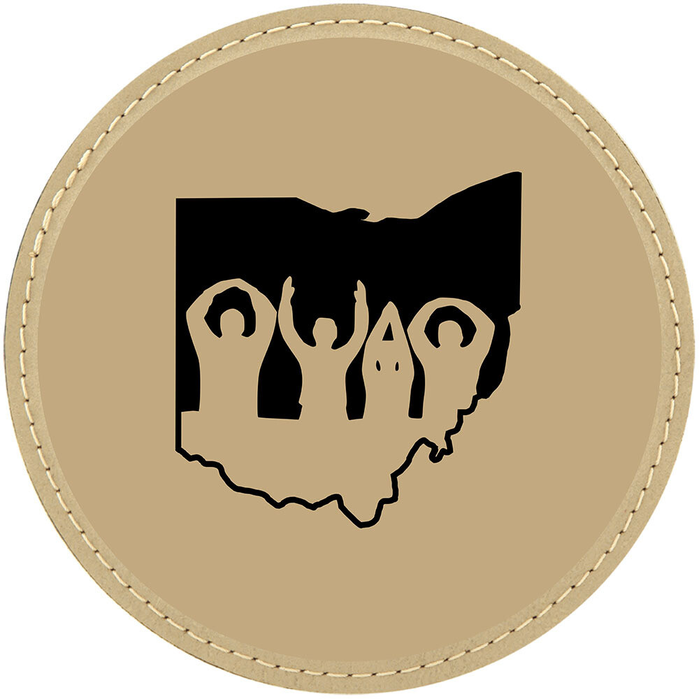 Ohio State O-H-I-O Logo - Light Brown Leatherette Coasters