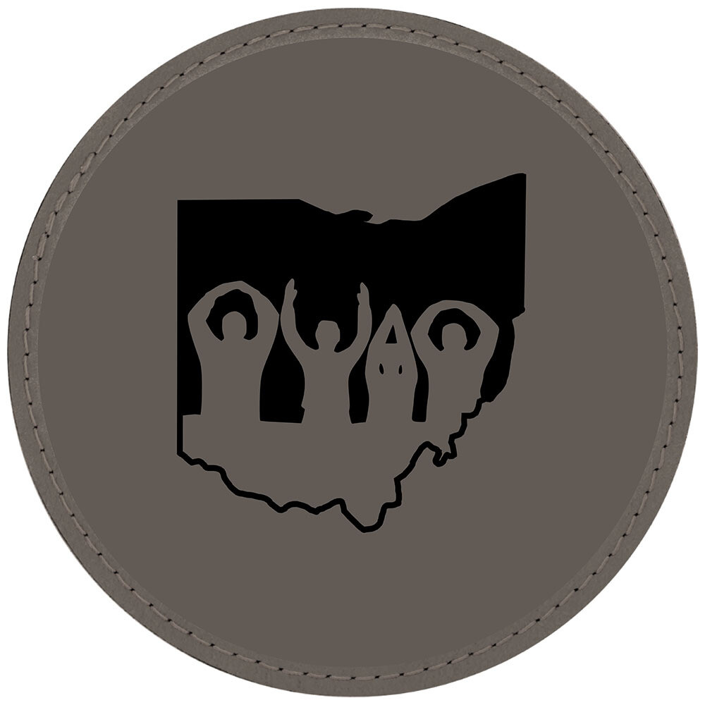 Ohio State O-H-I-O Logo - Gray Leatherette Coasters