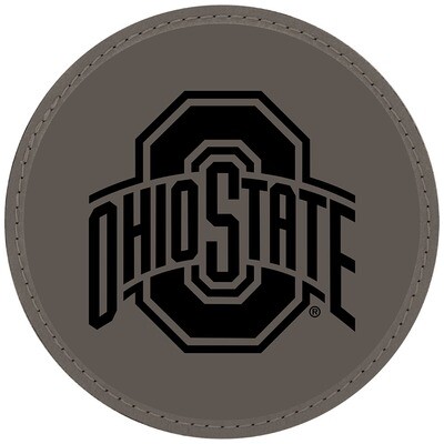 Ohio State Athletic Logo - Gray Leatherette Coasters