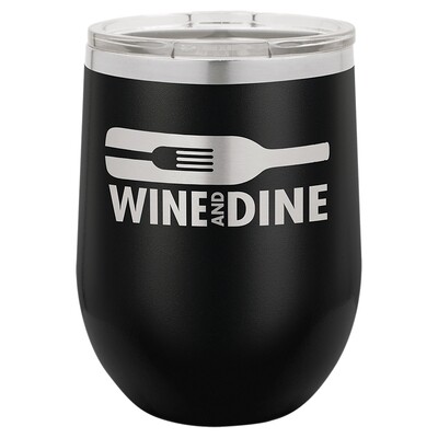 Beverage Tumblers - 12oz  Black Stemless Wine Tumbler with Lid
