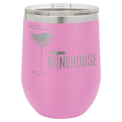 Beverage Tumblers - 12oz  Light Purple Stemless Wine Tumbler with Lid