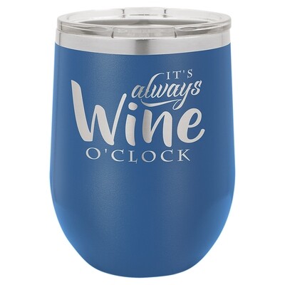 Beverage Tumblers - 12oz  Royal Blue Stemless Wine Tumbler with Lid