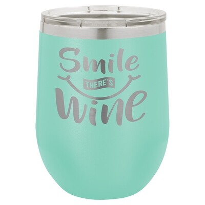 Beverage Tumblers - 12oz  Teal Stemless Wine Tumbler with Lid