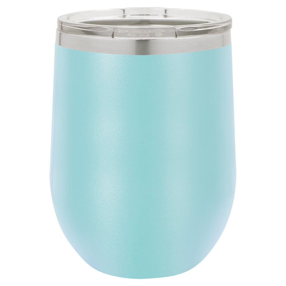 Beverage Tumblers - 12oz  Light Blue Stemless Wine Tumbler with Lid