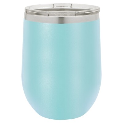 Beverage Tumblers - 12oz  Light Blue Stemless Wine Tumbler with Lid