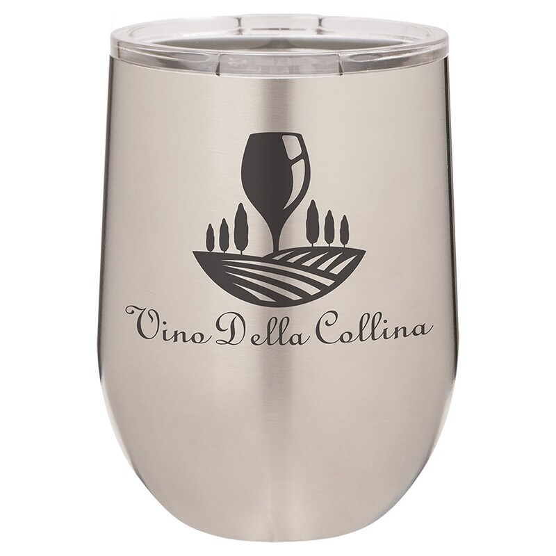 Beverage Tumblers - 12oz  Stainless Steel Stemless Wine Tumbler with Lid