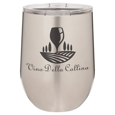 Beverage Tumblers - 12oz  Stainless Steel Stemless Wine Tumbler with Lid