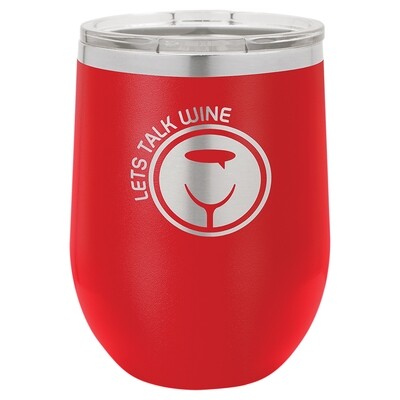 Beverage Tumblers - 12oz  Red Stemless Wine Tumbler with Lid