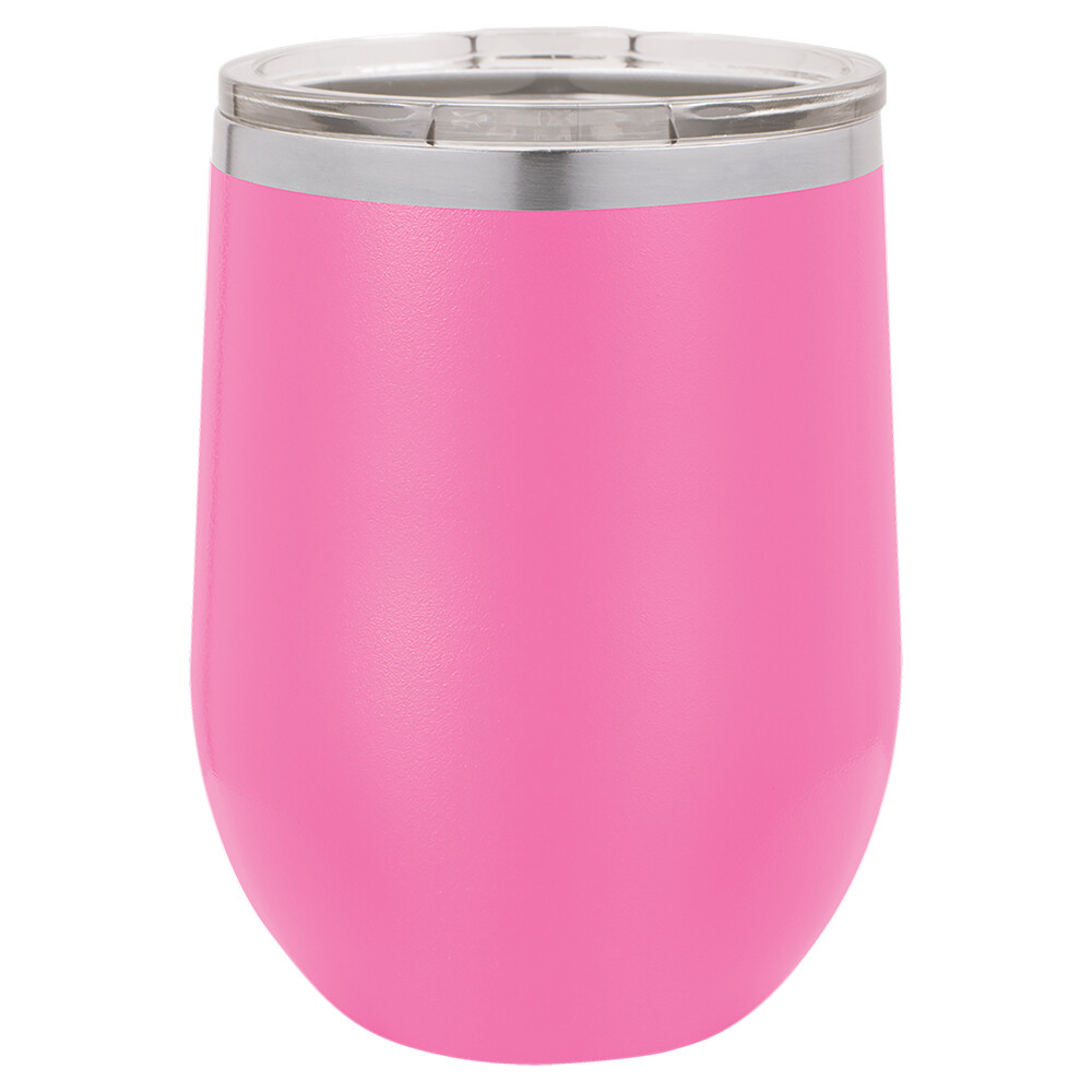 Beverage Tumblers - 12oz  Pink Stemless Wine Tumbler with Lid