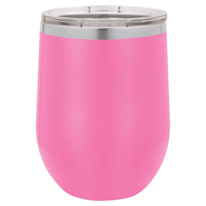 Beverage Tumblers - 12oz  Pink Stemless Wine Tumbler with Lid