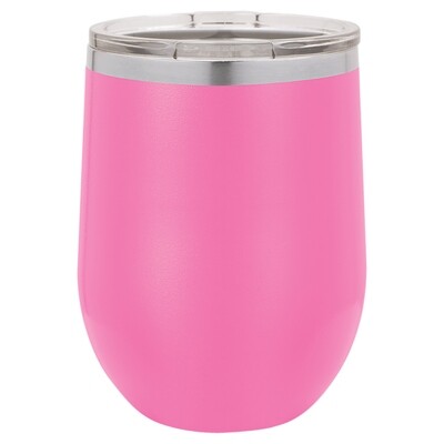 Beverage Tumblers - 12oz  Pink Stemless Wine Tumbler with Lid