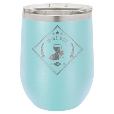 Beverage Tumblers - 12oz  Light Blue Stemless Wine Tumbler with Lid