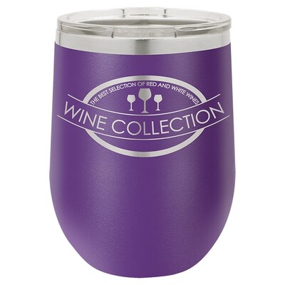 Beverage Tumblers - 12oz  Purple Stemless Wine Tumbler with Lid