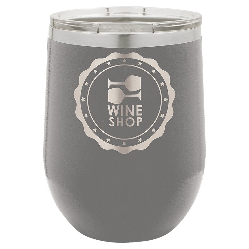 Beverage Tumblers - 12oz  Gray Stemless Wine Tumbler with Lid