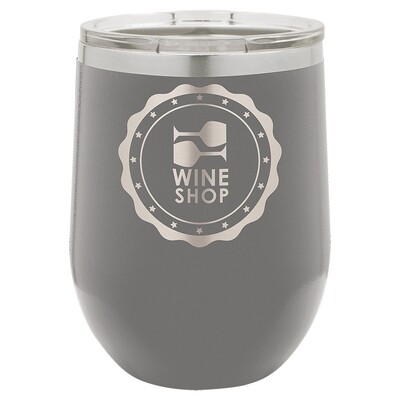 Beverage Tumblers - 12oz  Gray Stemless Wine Tumbler with Lid