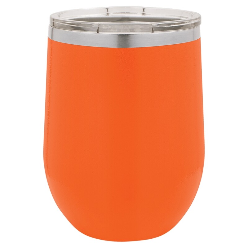 Beverage Tumblers - 12oz  Orange Stemless Wine Tumbler with Lid