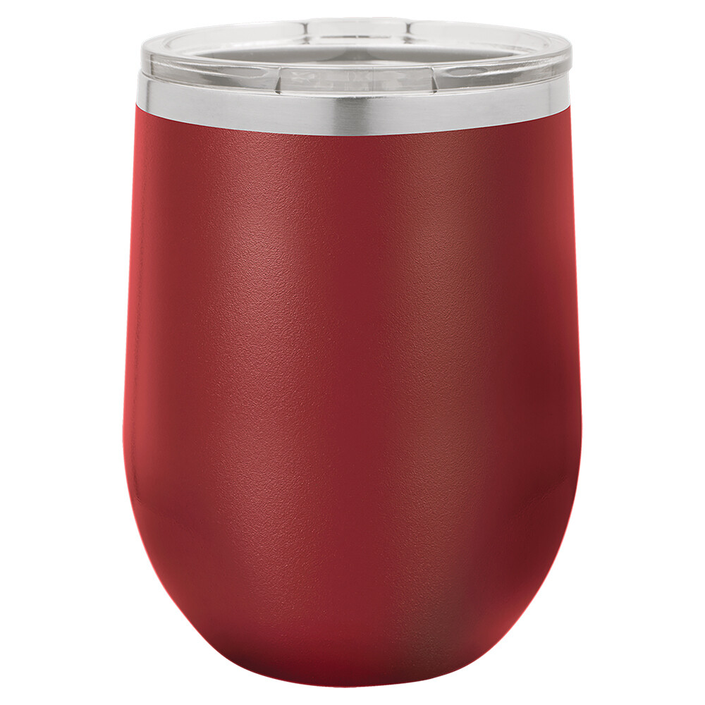 Beverage Tumblers - 12oz  Maroon Stemless Wine Tumbler with Lid