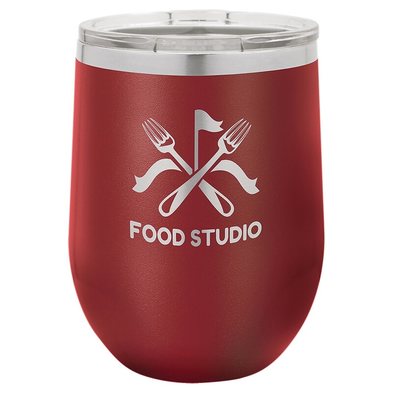 Beverage Tumblers - 12oz  Maroon Stemless Wine Tumbler with Lid