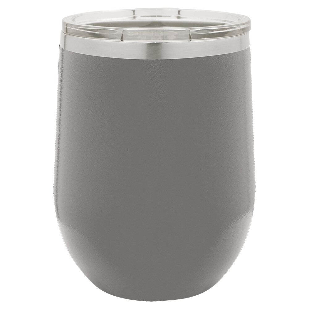 Beverage Tumblers - 12oz  Gray Stemless Wine Tumbler with Lid