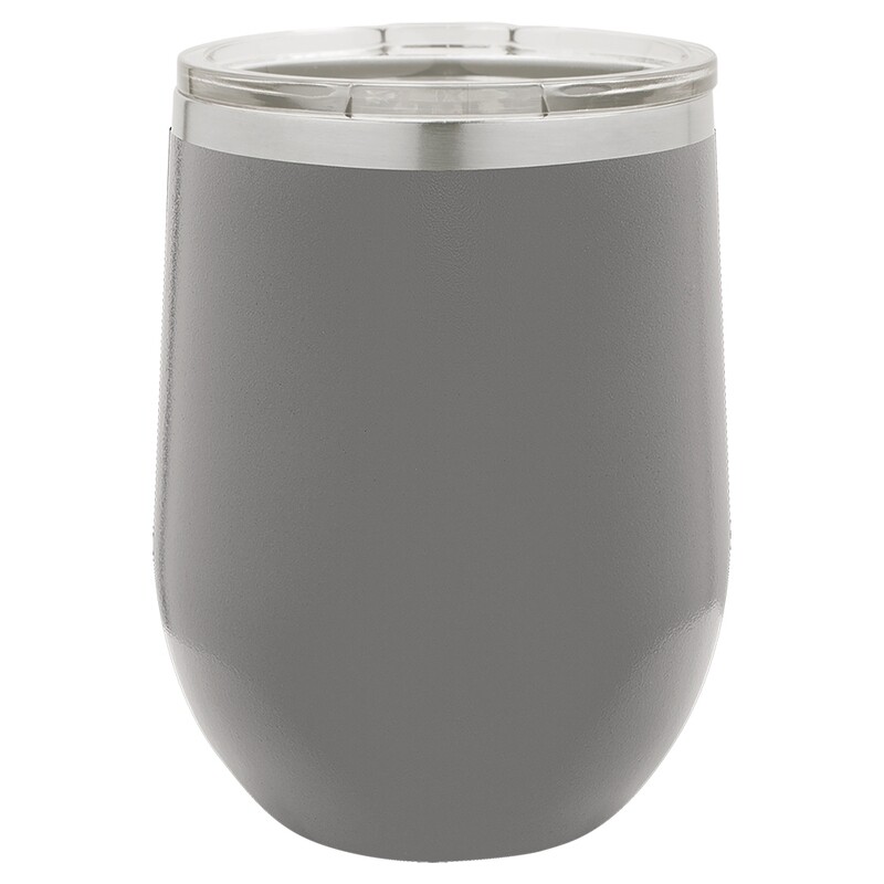 Beverage Tumblers - 12oz  Gray Stemless Wine Tumbler with Lid