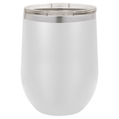 Beverage Tumblers - 12oz  White Stemless Wine Tumbler with Lid