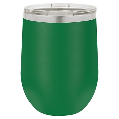 Beverage Tumblers - 12oz  Green Stemless Wine Tumbler with Lid