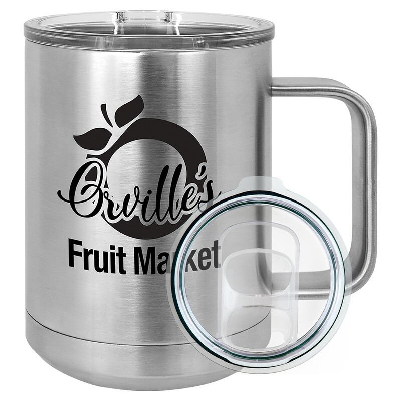 Beverage Tumblers - 15oz  Stainless Steel Coffee Tumbler with Sliding Lid