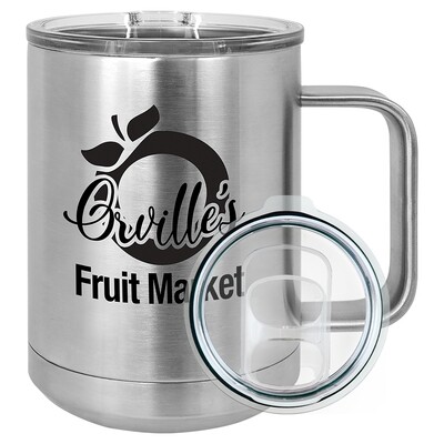 Beverage Tumblers - 15oz  Stainless Steel Coffee Tumbler with Sliding Lid