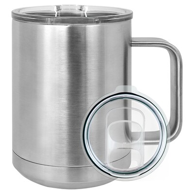 Beverage Tumblers - 15oz  Stainless Steel Coffee Tumbler with Sliding Lid