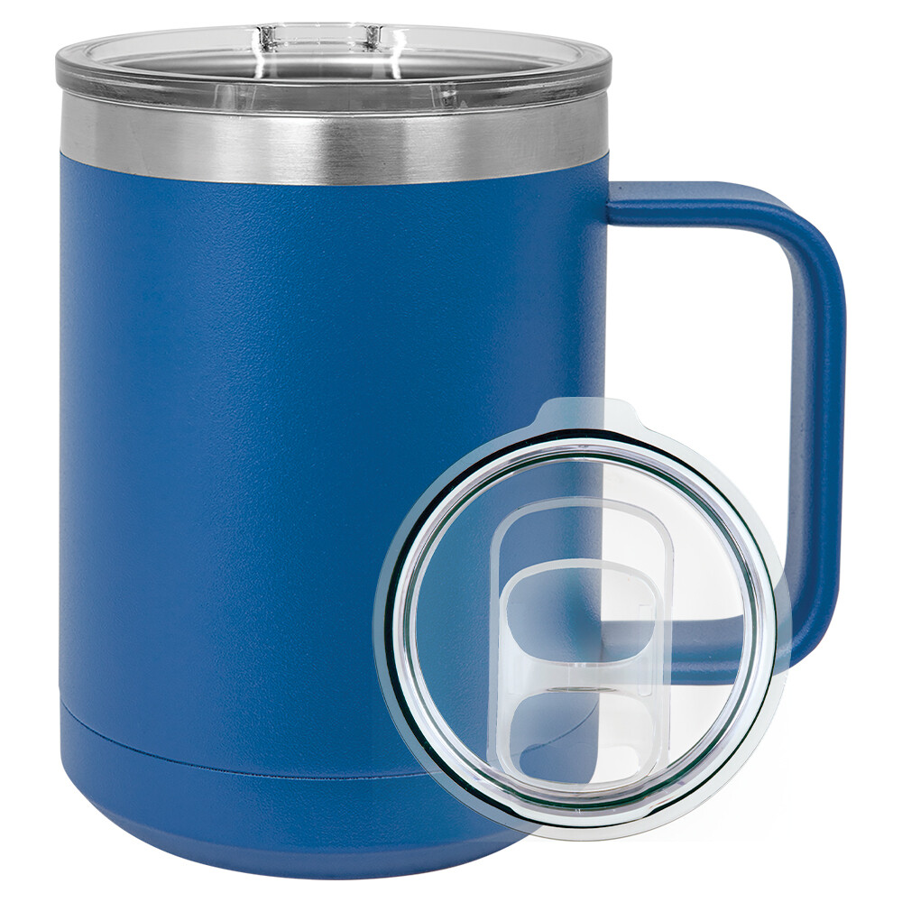 Beverage Tumblers - 15oz  Royal Blue Coffee Tumbler with Sliding Lid